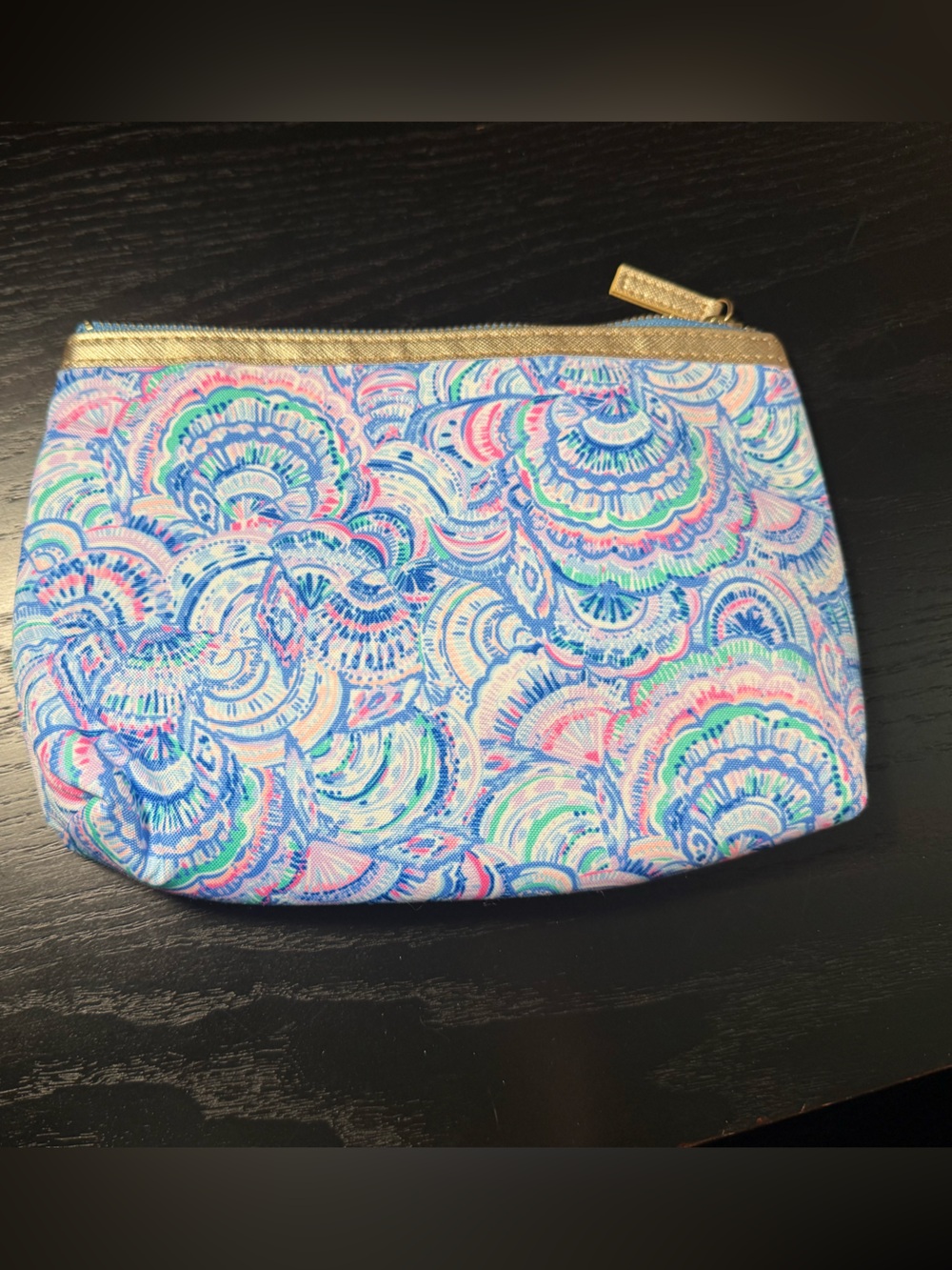 Lilly Pulitzer Multicolor Shell-Print Zip Pouch - Blue, Pink, Green